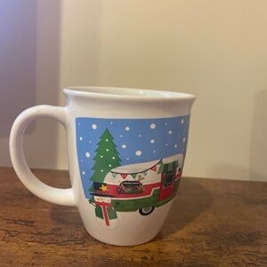 Royal Norfolk Festive Camper Mug - White, Green, Red, Blue